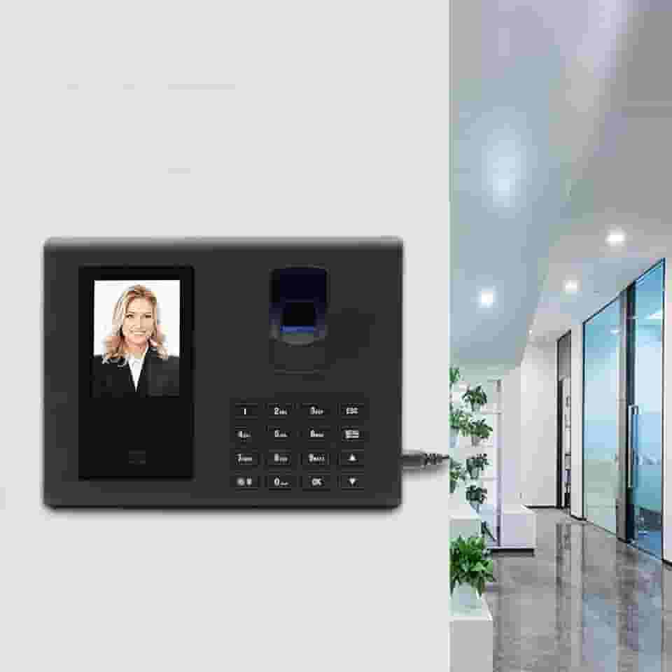 Relógio de Ponto, Máquina de Presença com Face, Cartão e Impressão Digital para Funcionários de Pequenas Empresas, Máquina de Entrada e Saída de Funcionários, Relógio de Ponto de Presença