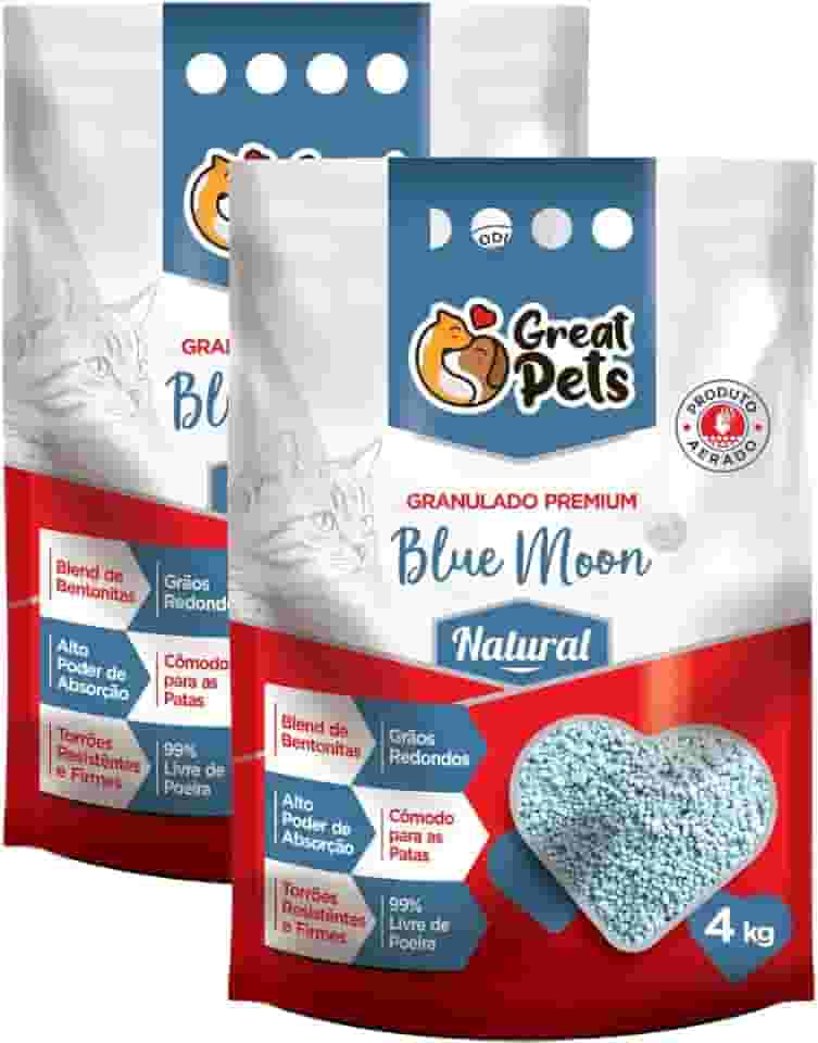 KIT 2 Areias Higiênicas Para Gatos - 4kg cada - Bentonita Premium (Sem Cheiro)