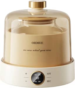 Máquina de iogurte grego, máquina elétrica de iogurte, recipiente interno de vidro de presente de 1 litro, temporizador automático para cozinha Natto, Sem Xícaras