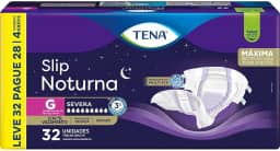 Tena Slip Noturna, Fralda Geriátrica para Incontinência Urinária, G - Leve 32 Pague 28 unidades