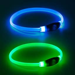 Coleira LED para cães (verde + azul)
