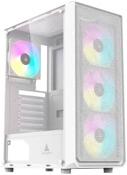 Gabinete Gamer Acegeek Diamond R339 | Rainbow | Mid-Tower | Lateral de Vidro | Com 4 Fans | Branco | AG-DIAMOND-R339-WH-I4F