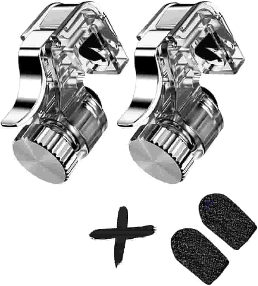 Gatilhos L1 R1 para Celular Gamer, Controles de Jogo Mobile, Par de Botões de Disparo Sensíveis + Luva de Dedos Gamer