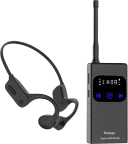 Tayogo Fones de ouvido de natação, fones de ouvido de condução óssea à prova d'água, comunicador de treinador de natação, fones de ouvido à prova d'água para Spotify, Amazon Music, YouTube, transmita