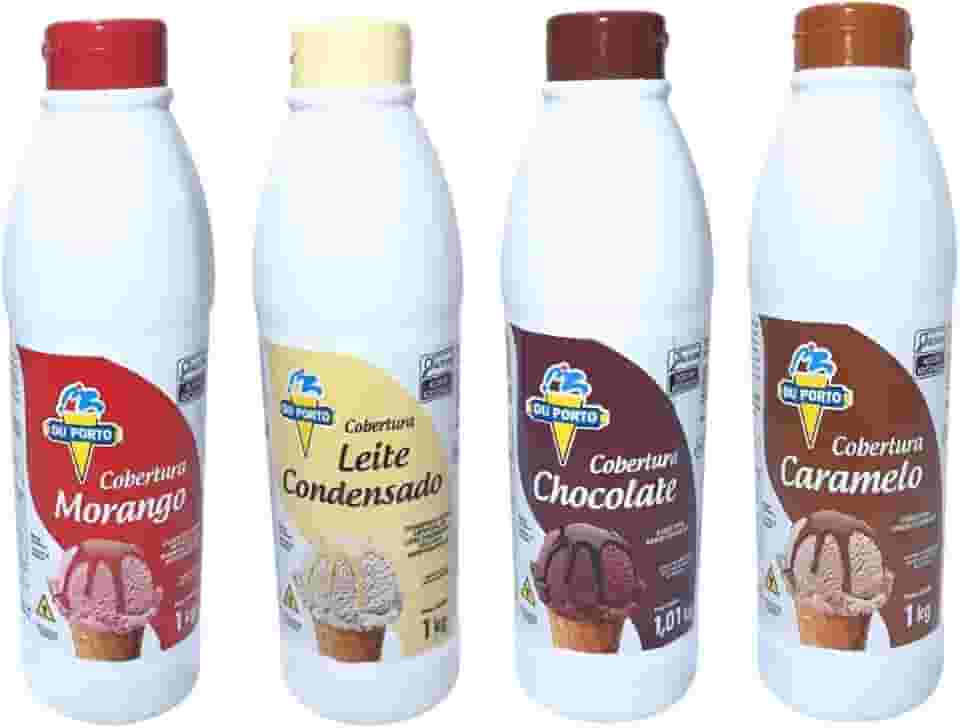 Coberturas Para Sorvete Kit 4 Potes Sabores Du Porto