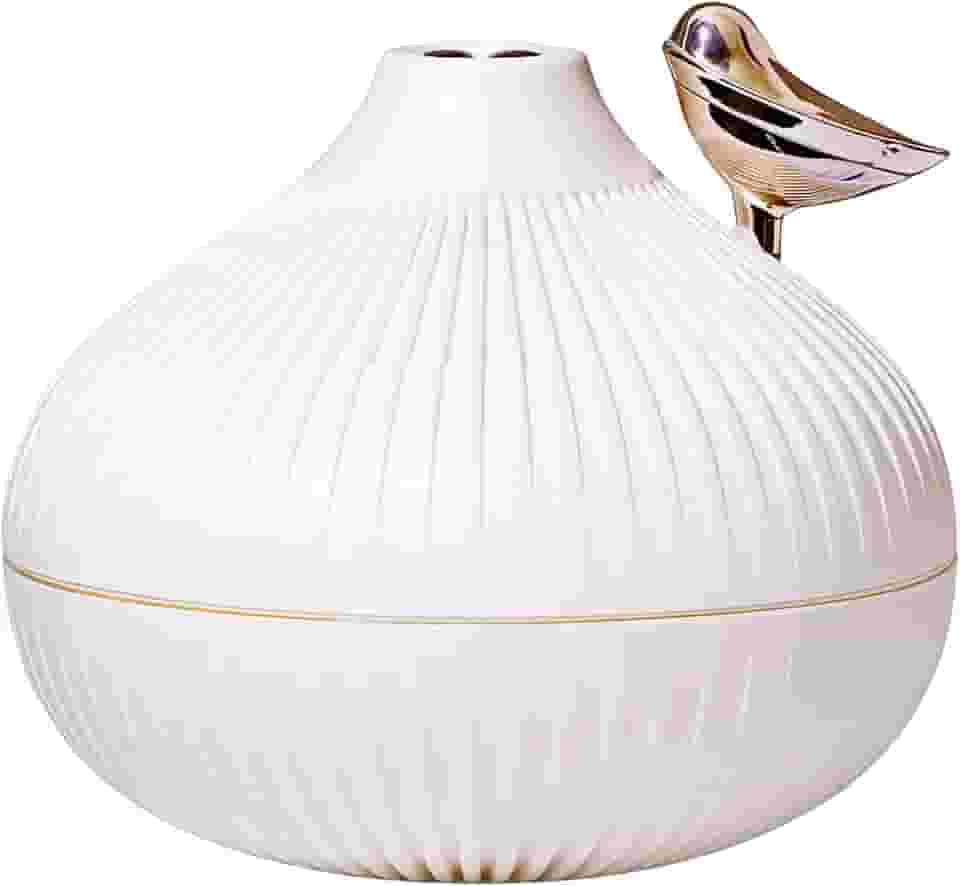Difusor de Aromas Ultrassônico, 300ml, Umidificador de Ar com Luz LED, Decorativo com Pássaro