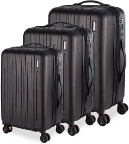 Cj. Malas ABS 3 Pecas P/M/G Rodas 360 - AeroMalas Suécia (Preto)