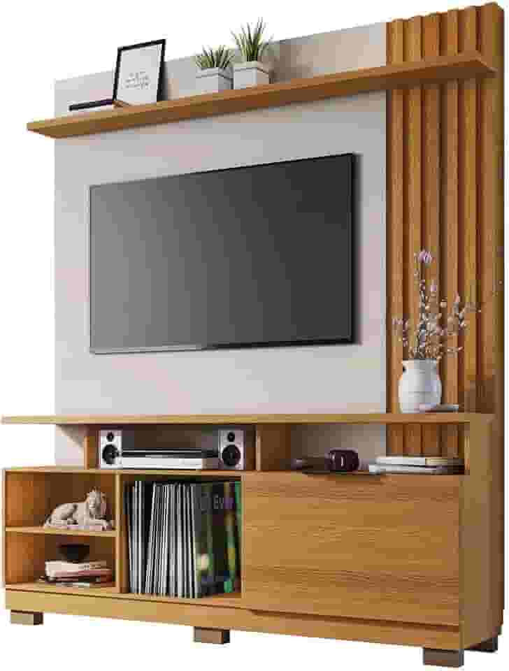 Estante Home Theater Artheo Cinamomo/off White para Tv até 55 - Hb Móveis