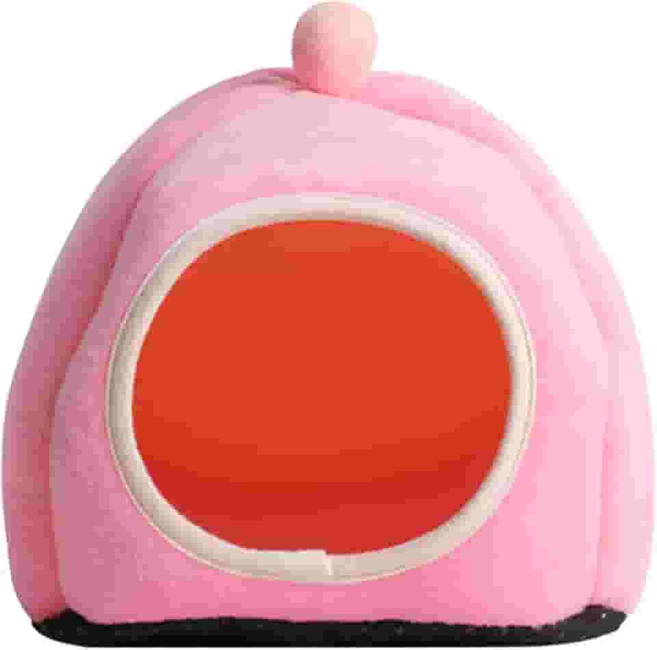 Fenteer de hamster semi-fechado, ninhos de algodão para chinchila, cama para animais de estimação, barraca macia para hamster, abrigo para hamster, cama, Rosa