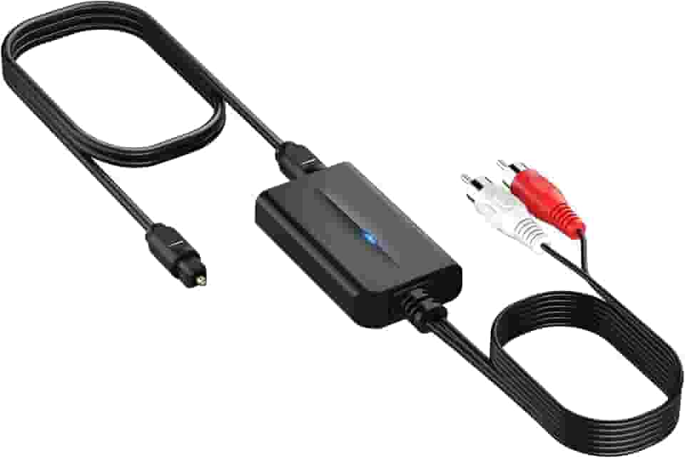 Conversor De Áudio Digital Para Analógico Dac De 192 Khz, Cabo Óptico De Áudio Digital Para Rca De 2,1 M, Conversor Spdif Para Rca Com Chipset De Amplificador De Áudio Integrado Para Hd