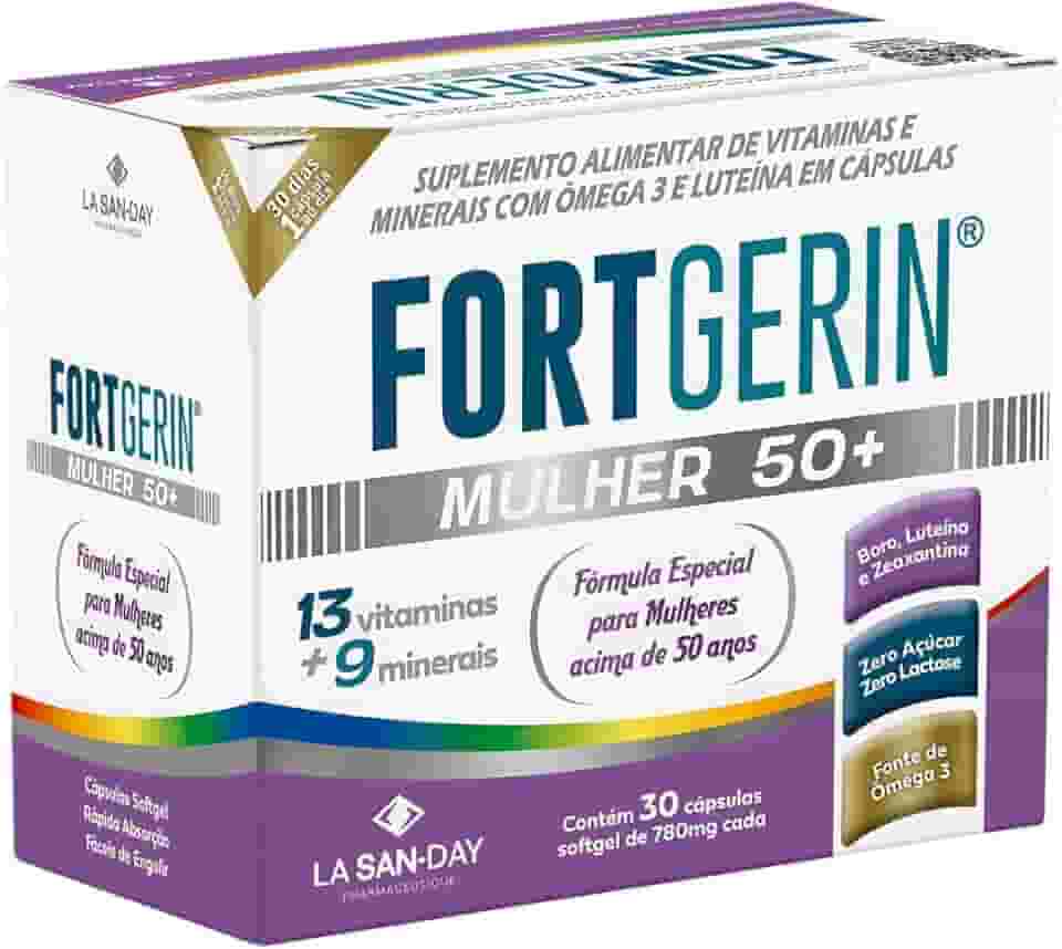 Fortgerin Mulher 50+ (30 Cápsulas) - Com 13 vitaminas e 9 minerais. Com boro e Zeaxantina e Ômega 3