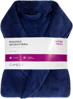 Roupão Microfibra Unissex - Tamanho Único (Azul Marinho)