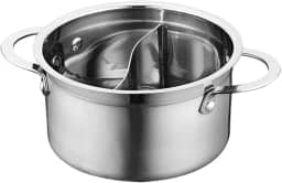 Panela elétrica de aço inoxidável com divisórias e alças duplas, panela versátil para sopa, utensílios de cozinha comerciais e camping