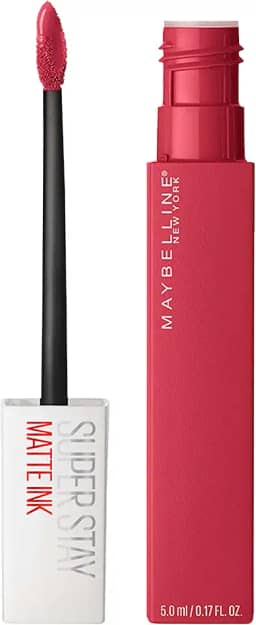 Maybelline SuperStay Matte Ink Batom Líquido Matte Longa Duração 16H com Aplicador Preciso, Não Transfere e Cor Intensa, Acabamento Matte Confortável, Cor 80 Ruler Rosa Avermelhado, 5ml