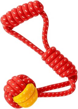 Corda com Bola e 2 Molas Mordedor Resistente para Cachorro