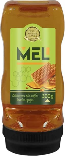 Bisnaga de Mel Silvestre Gold Medal Honey | 100% Natural, Delicioso e Acessível | Experimente o Sabor Autêntico do Brasil | Rico em Nutrientes e Puro, Sem Aditivos | 300g
