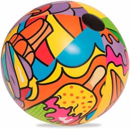 Bestway Bola de praia inflável de 91 cm com design de arte pop