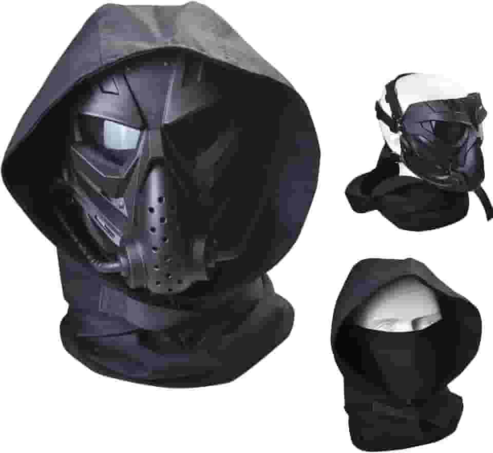 Máscara facial tática de Airsoft com proteção para os olhos para capacete de airsoft aplique em airsoft paintball cosplay fantasia hóquei de festa (lente cinza preta ZL)