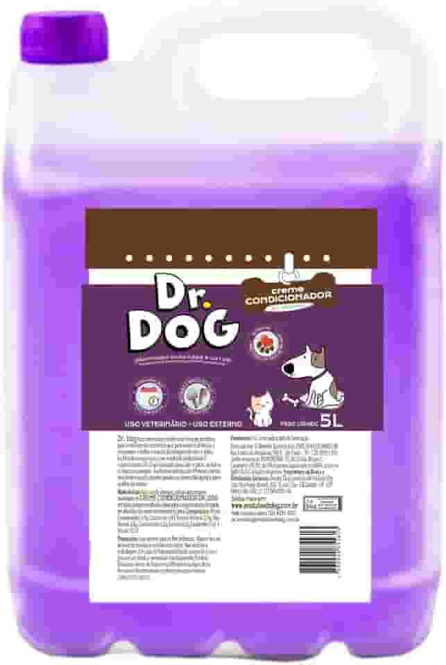 Creme Condicionador Pet 5 Litros, Profissional - Revitaliza, Desembaraça e Dá brilho Cães, Gatos, Filhotes com Pelos Danificados. Perfume Suave