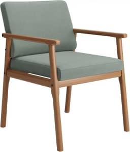 Poltrona Decorativa Estofada Confortável Sala Estar Escritório Recepção Quarto Up no Linho (Verde Sage)