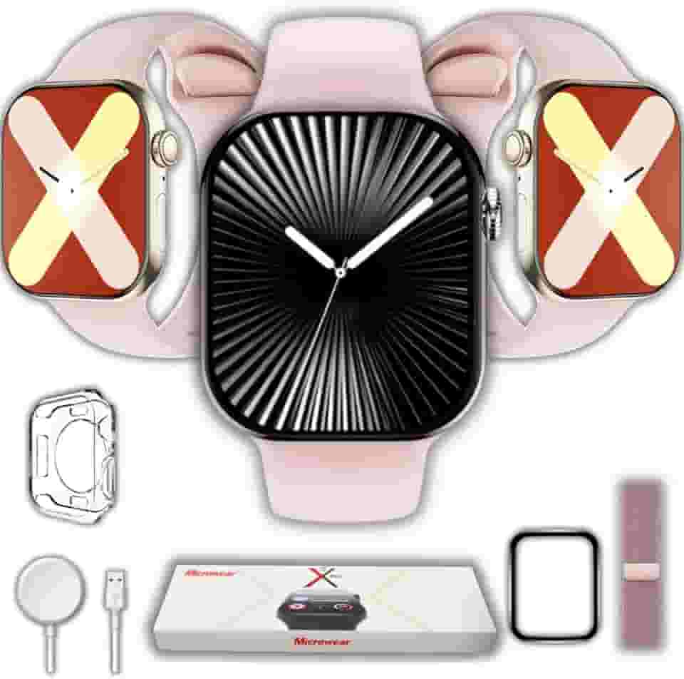 Relogio Inteligente Smartwatch MICROWEAR S10 Pro + Serie 10 NFC Chatgpt Gps Original Masculino Feminino (Rosa Gold)