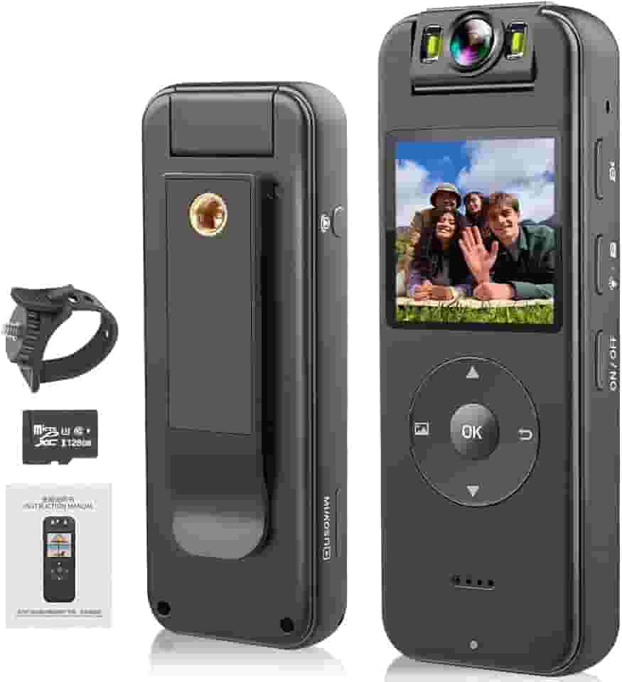 Camera Corporal Esportiva, Camera Corporal de Ação Esportiva Wifi Ultra Hd 4K Portátil Grava Vídeo com Visão Noturna, com Rotação de 180° para Esportes Ao Ar Livre, Ciclismo