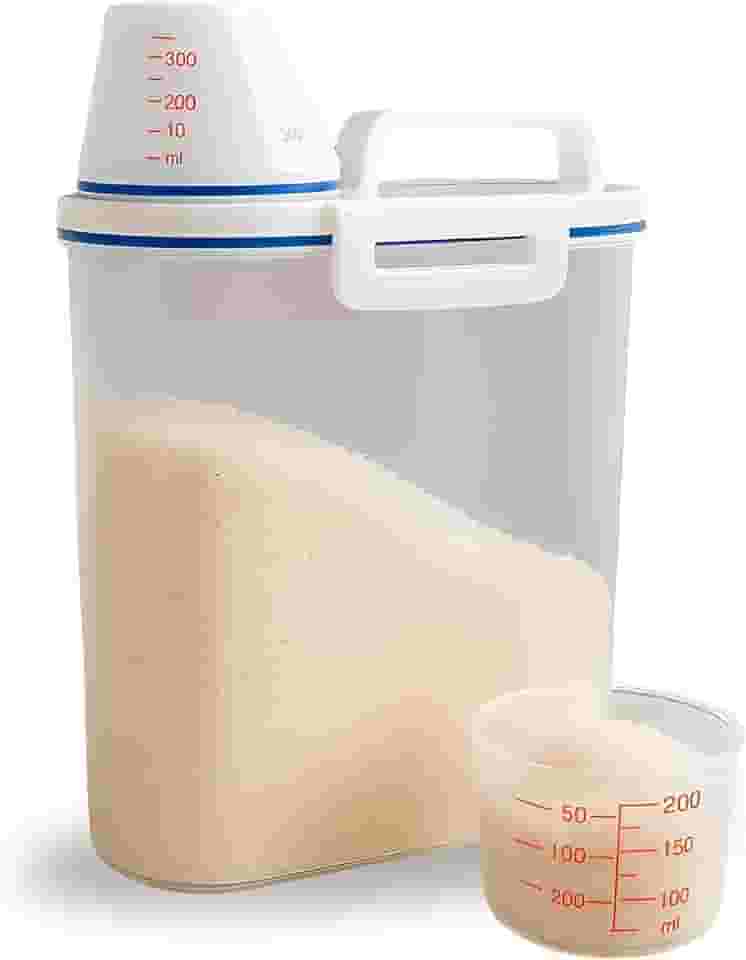 Pote Hermético Multiuso com Tampa Dosadora 2KG, Armazenamento de Alimentos Secos, Grãos, Cereais, Rações, Farinha, Feijão, Açúcar, Plástico BPA Free, Vedação Segura