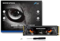 MOVE SPEED SSD HB7450 2TB para PS5 com dissipador de calor TLC NAND, PCIe 4.0 NVMe M.2 Unidade de estado sólido interna - até 7450 MB/s, expansão de armazenamento 3D, compatível com PS5, computadores