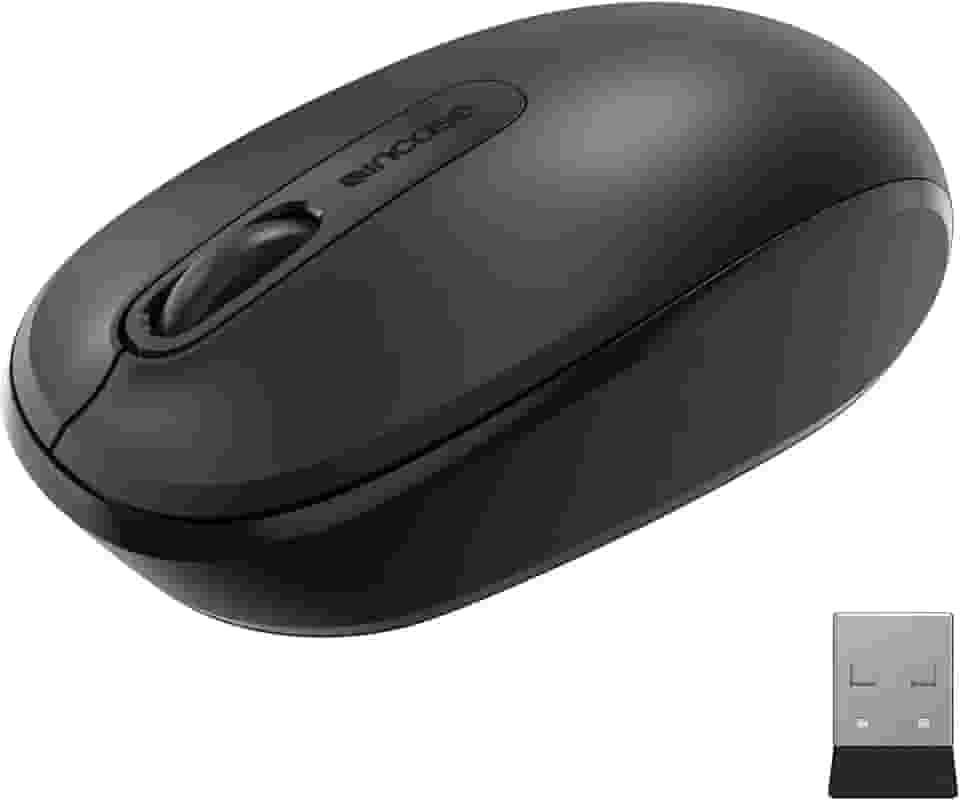 Incase Mouse móvel sem fio 1850 – projetado pela Microsoft – compacto, confortável, para uso direito/esquerdo, bateria de 6 meses, nano transceptor, funciona com Mac/Windows 8/10/11 (preto)