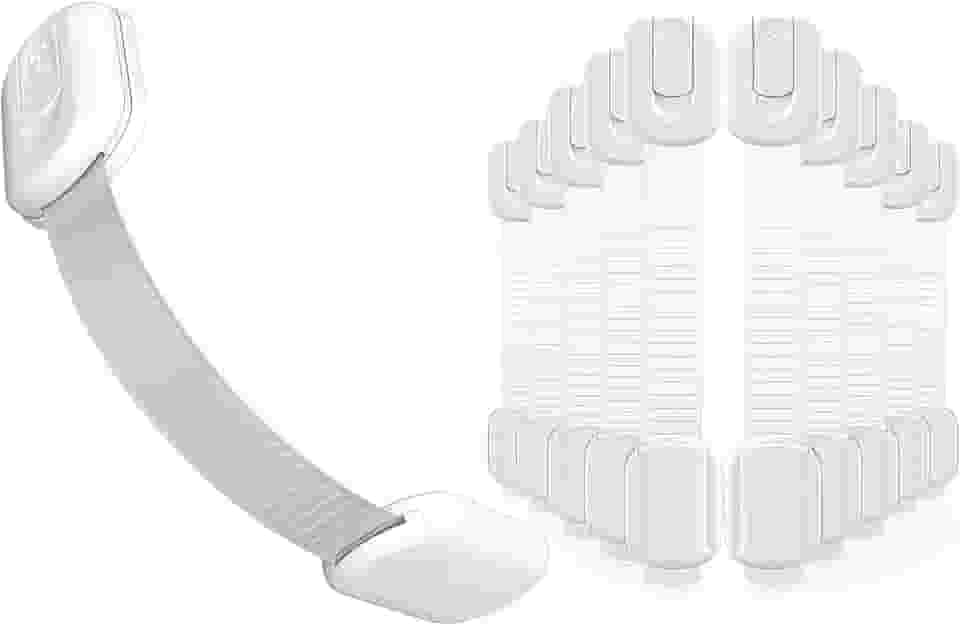 10 Unidades Trava de Gaveta, Trava Porta Branca de Instalação Fácil, Trava Gaveta Armário Prático, Sistema de Encaixe e Fixação Inclusa (Durante o processo de fabricação, alguns produtos podem não ser aderentes. Caso constate que o produto não está aderente após recebê-lo, entre em contato conosco e providenciaremos o reembolso.)