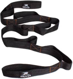Fita de Alongamento Muvin - Faixa de Resistência Rígida - Não Elástica - 160cm Comprimento com 8 Alças de 15cm - Pilates - Yoga - Ginástica - Fisioterapia - Reabilitação - Treino em Casa - Fitness