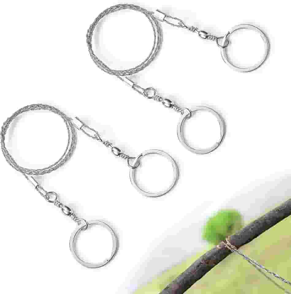 Serra de fio de aço inoxidável, serra de cabo de metal, serra de sobrevivência de emergência, serra de corda de bolso manual, serra de corda de PVC para madeira, tubo, acampamento, caminhada, caça