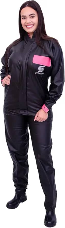 Capa De Chuva Motoqueiro Star Capas Impermeável Conjunto Jaqueta e Calça Motoqueiro Motociclista Motoboy Motogirl Impermeável Masculino e Feminino (BR, Alfa, XG, Regular, Regular, Rosa)