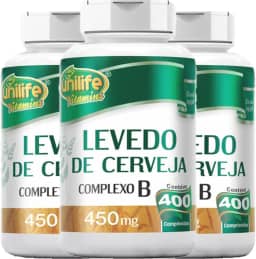 Kit 3 Levedo de cerveja complexo B 400 cápsulas Unilife