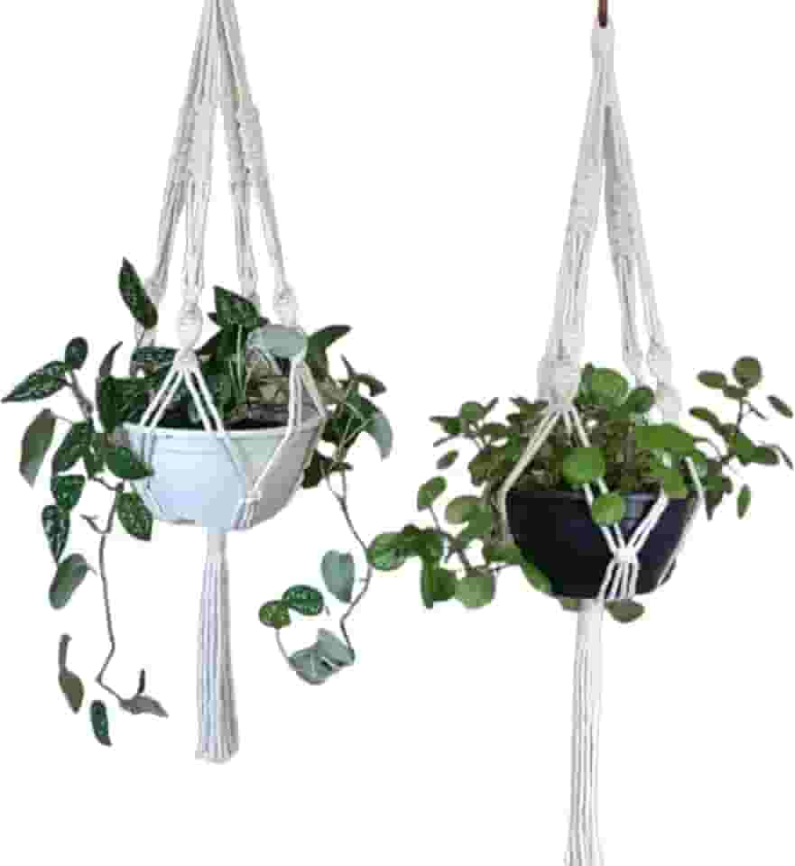 Kit 02 Suporte Corda Para Vasos Arte Macrame 70 cm