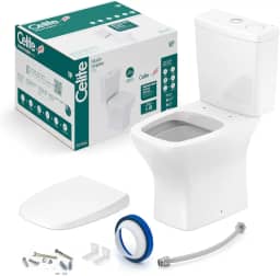 Celite, Kit Vaso Sanitário Rimless com Caixa Acoplada Smart Clean e Assento Soft Close Vip, Branco