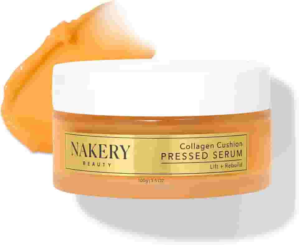 Nakery Soro prensado com almofada de colágeno, creme facial antienvelhecimento e soro hidratante com retinol e peptídeos, creme de aperto da pele para rugas e estrias, suaviza a textura, feito nos EUA