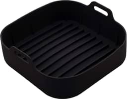 LYOR - Forma Quadrada de Silicone para Air Fryer Preta 16cm x 5,5Cm