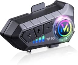 Comunicador Capacete Moto, Fone de Ouvido para Capacete de Moto, Fone de Ouvido Bluetooth para Capacetes de Motociclistas, Bluetooth 5.3 com Cancelamento de Ruído, à Prova D'água Ipx6