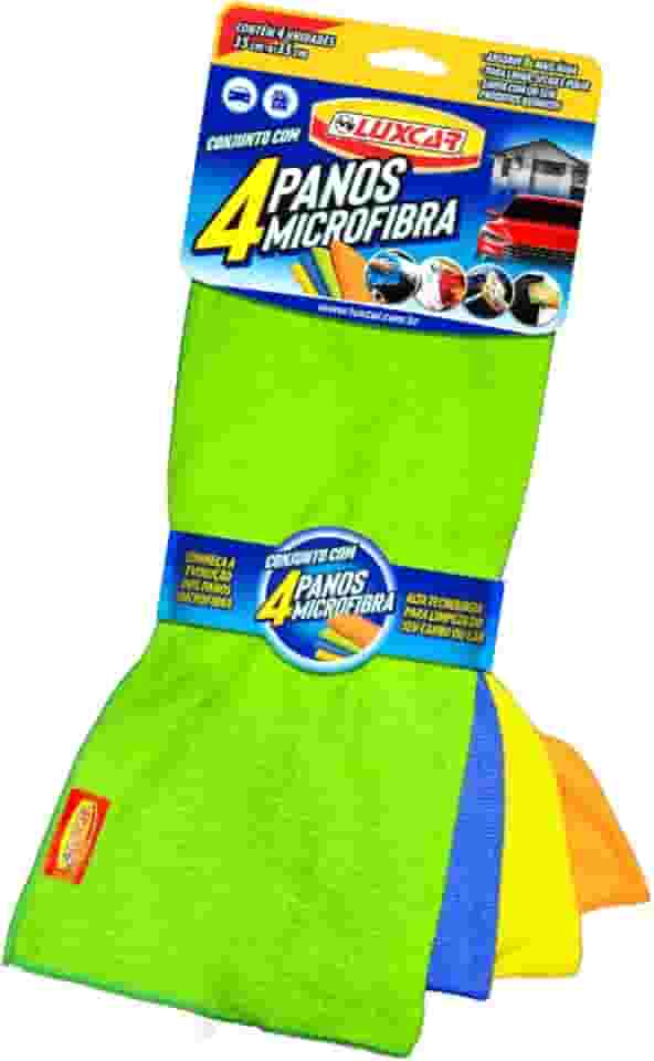 Pano Em Microfibra Conjunto Com 4 Luxcar 35 Cm X 35 Cm