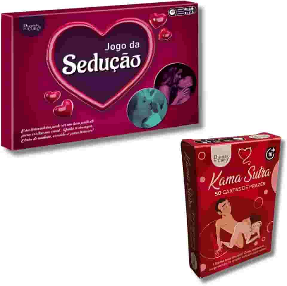 Kit de Jogos para Casais Sedução Tabuleiro com Baralho de 50 Cartas de Prazer