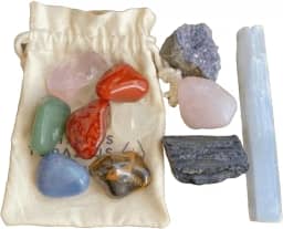 Kit 12 Cristais Essenciais para o Dia a Dia | Chakras, Pedras Naturais, Brutas e Roladas | Para Equilíbrio Energético, Proteção, Bem-estar e Harmonização das Energias Pessoais e Ambientais