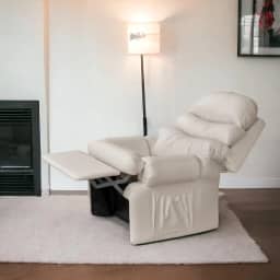 Poltrona do Papai Amamentação Reclinavel Sala Quarto Corino Corano Acolchoada Bege Top Sofas