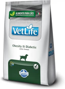 Vet Life - Ração Farmina Natural Obesity & Diabetic para Cães Adultos Obesos ou Diabéticos - 10,1kg