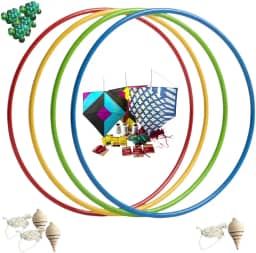 Kit 4 pipas + 4 bamboles + 50 bolinhas de gude + 4 piões