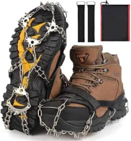 G999 Ice Trekkers Para Botas - Grampos De Gelo Tração Neve Grips Para Botas Sapatos Com 23 Pontas De Aço Inoxidável Antiderrapantes Para Caminhadas, Trilhas, Escaladas, Pesca E Montanhismo (Grande)