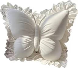 Almofada em formato de borboleta, suporte para cintura, decoração para casa, artesanato, almofada para costas, sofá, escritório, sofá, quarto, assento, Bege