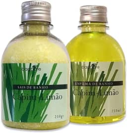Sais De Banho E Espuma Para Banheira Capim Limão 250ml cada Hidromassagem spa ofuro