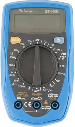 Multímetro Digital Manual CAT II 300V 3 1/2 Dígitos ET-1400 Minipa