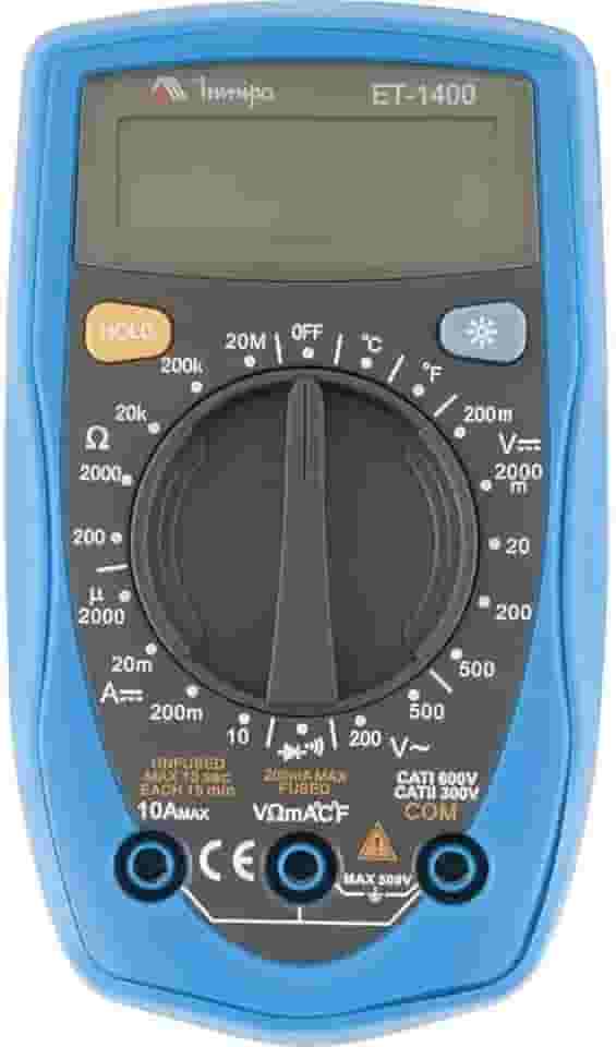 Multímetro Digital Manual CAT II 300V 3 1/2 Dígitos ET-1400 Minipa